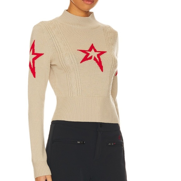 Perfect Moment Sweaters - perfect moment crop cable merino wool sweater star sz M
